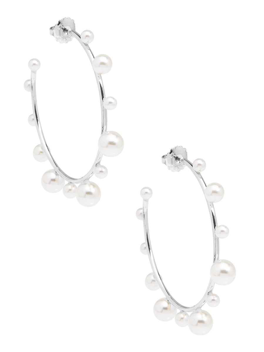 Lucky Pearl Hoop Earring
