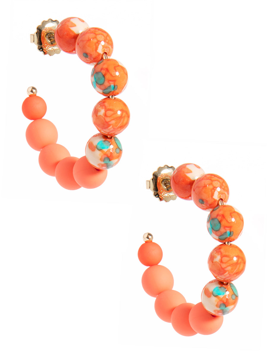Nora Small Beaded Hoop Earring