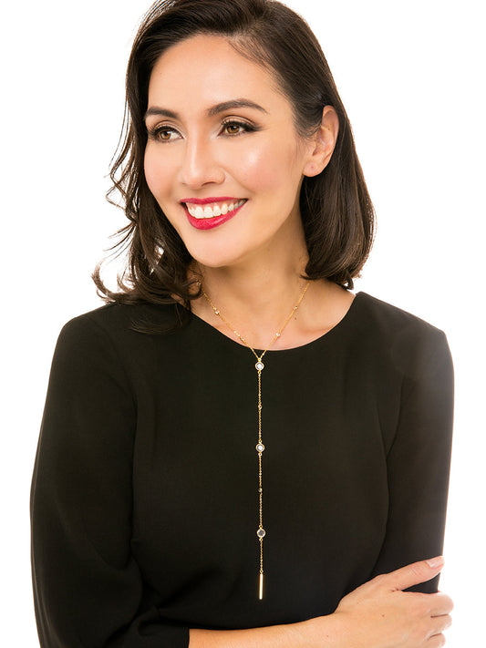 Crystal Drops Y- Necklace
