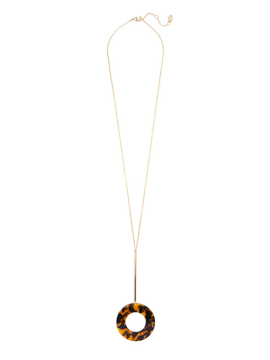 Tortoise Circle Pendant Necklace