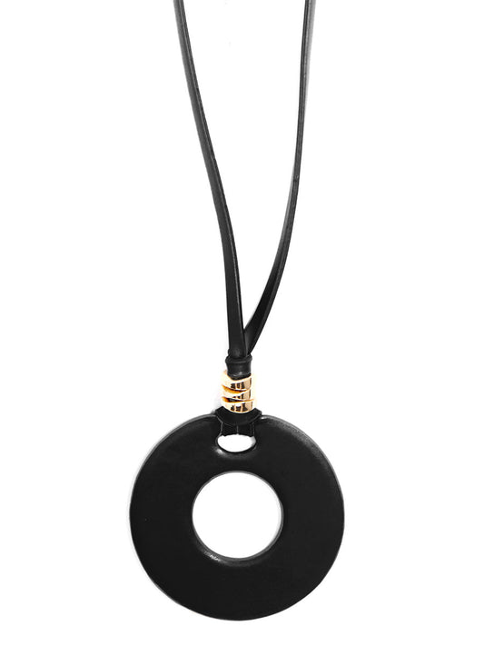 Bohemian Flair Faux Leather Pendant Necklace