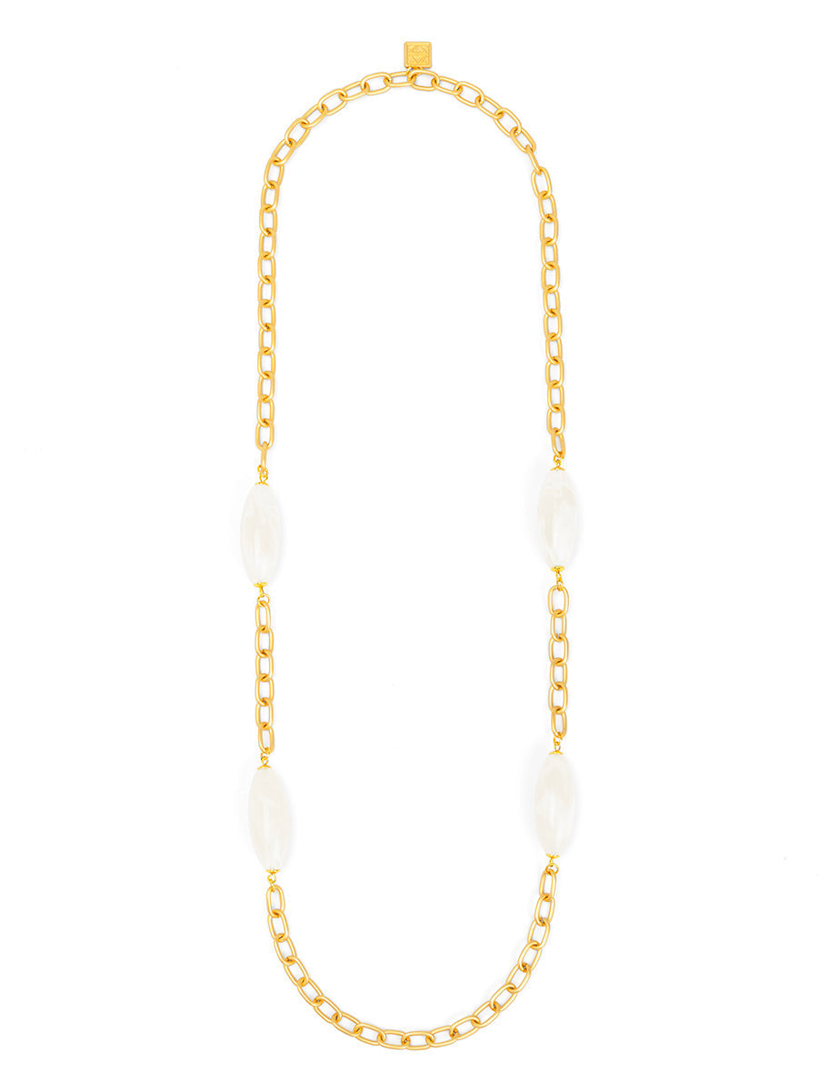 Glossy Resin Long Necklace