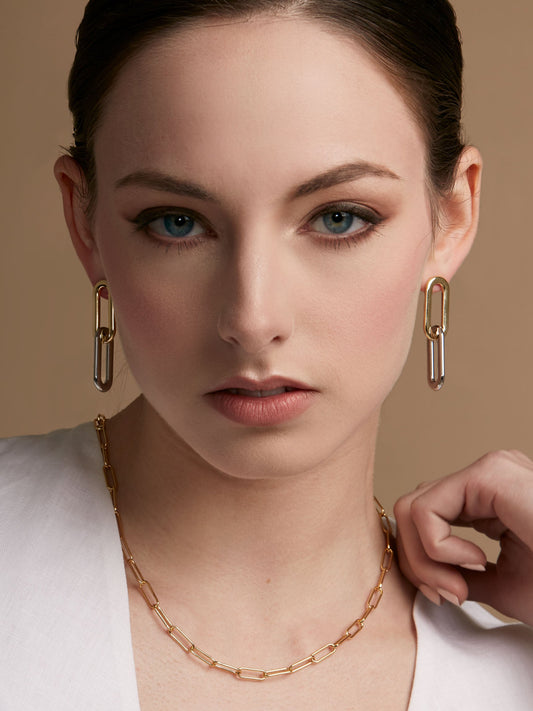 Cable Link Drop Earrings