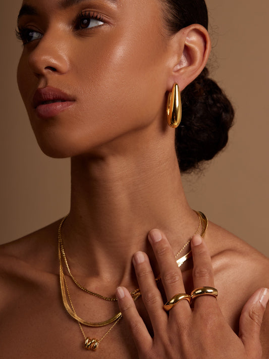 Mega Teardrop Hoop Earring