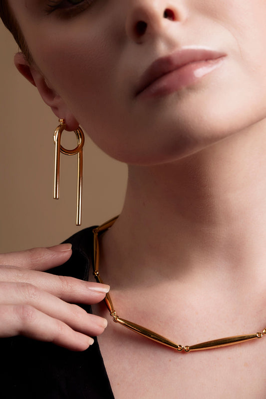 Arc Hoop Bar Earring