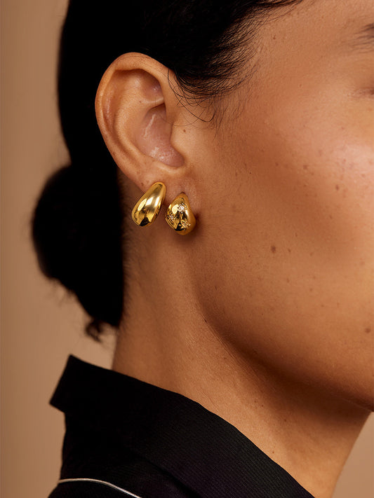 Sculpted Teardrop Ear Cuff/Clip On Earring
