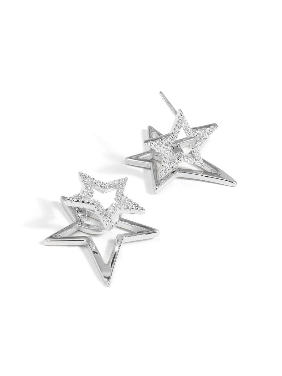 Pave Star Outline Ear Jacket