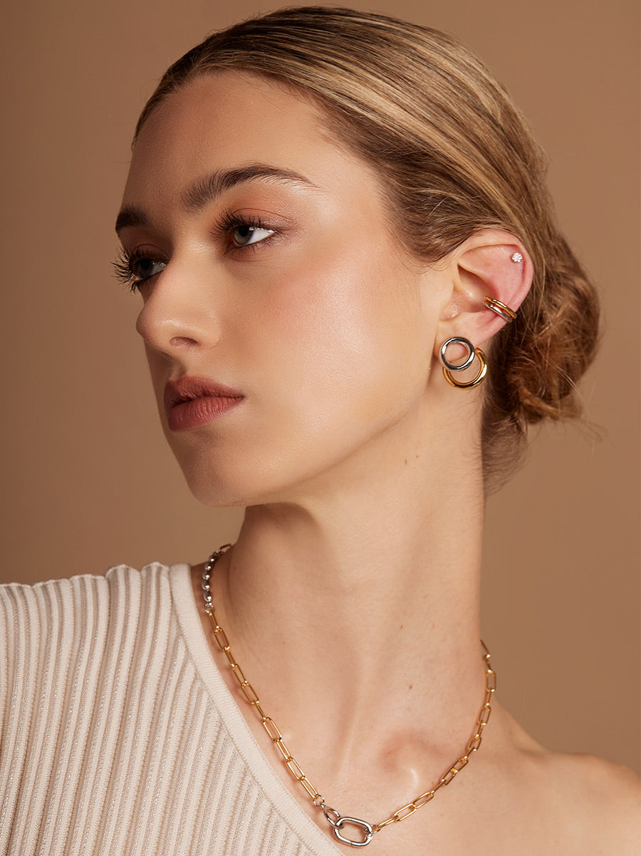 Two-Tone Double Band Ear Cuff