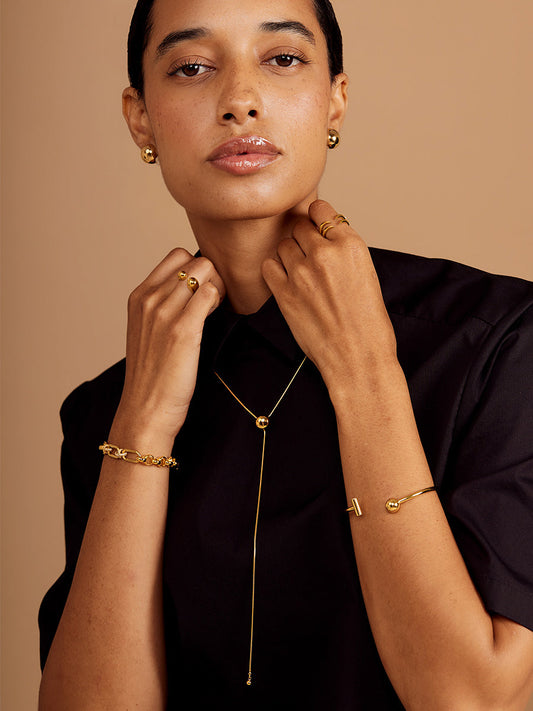 Orbit Sphere Lariat Necklace