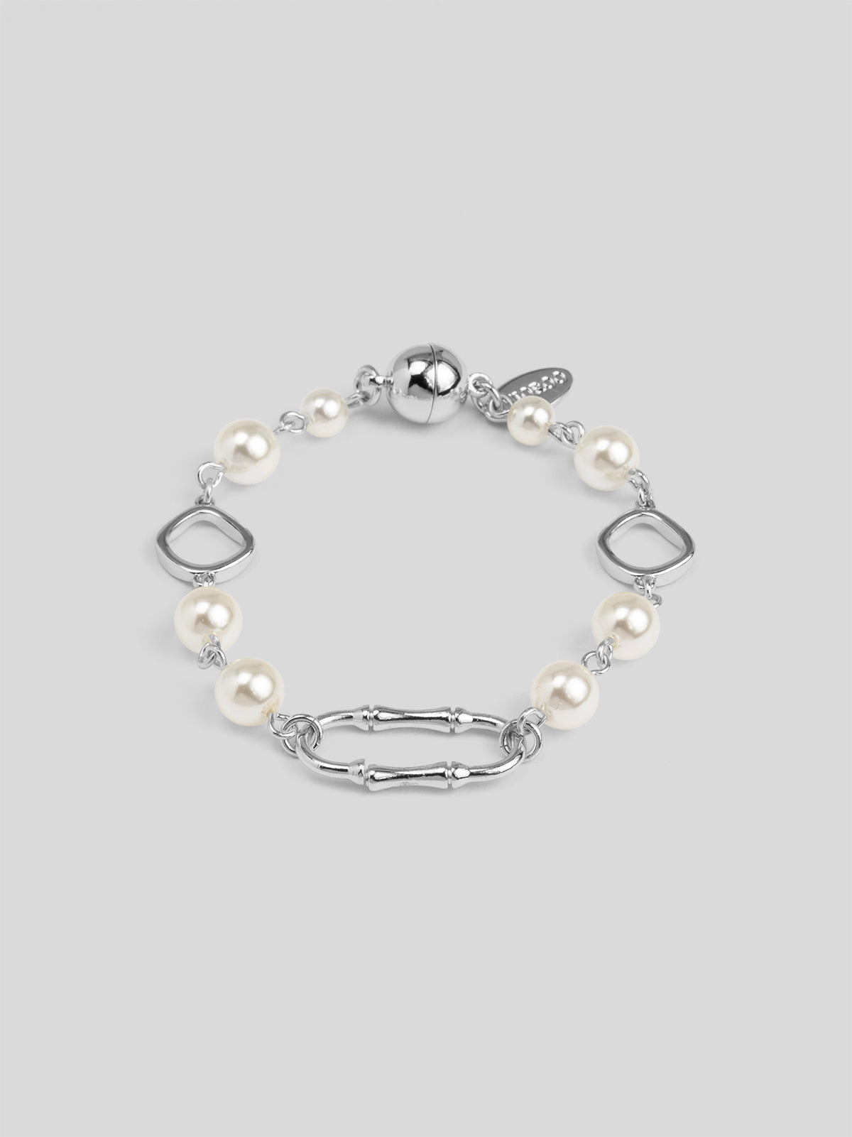 Bamboo Link Pearl Magnet Bracelet