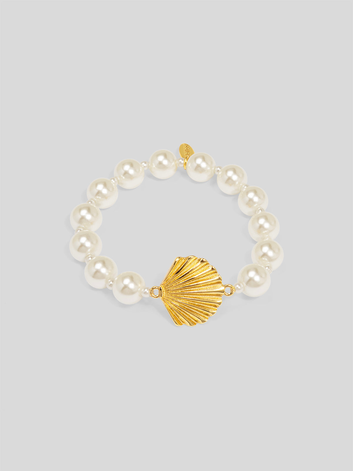 Scallop Pearl Stretch Bracelet