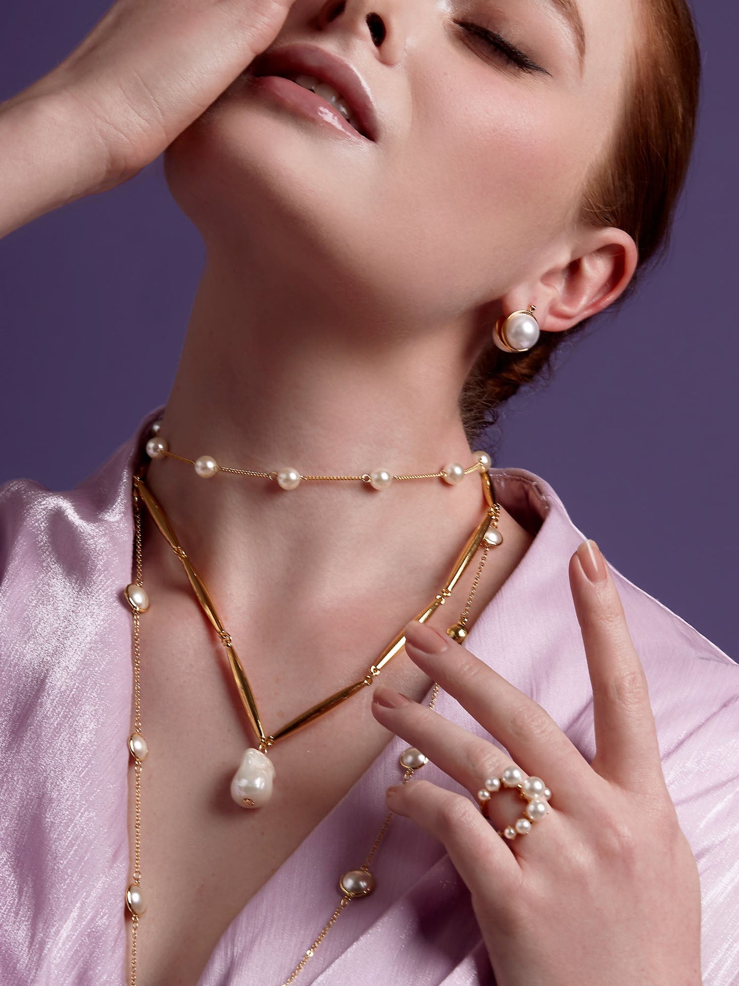 Moon Pearl Drop Earring