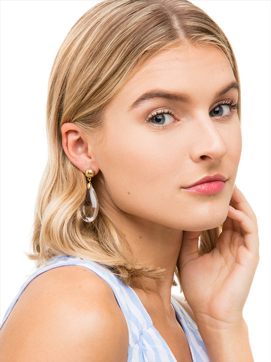 Lucite and Metal Drop Earring