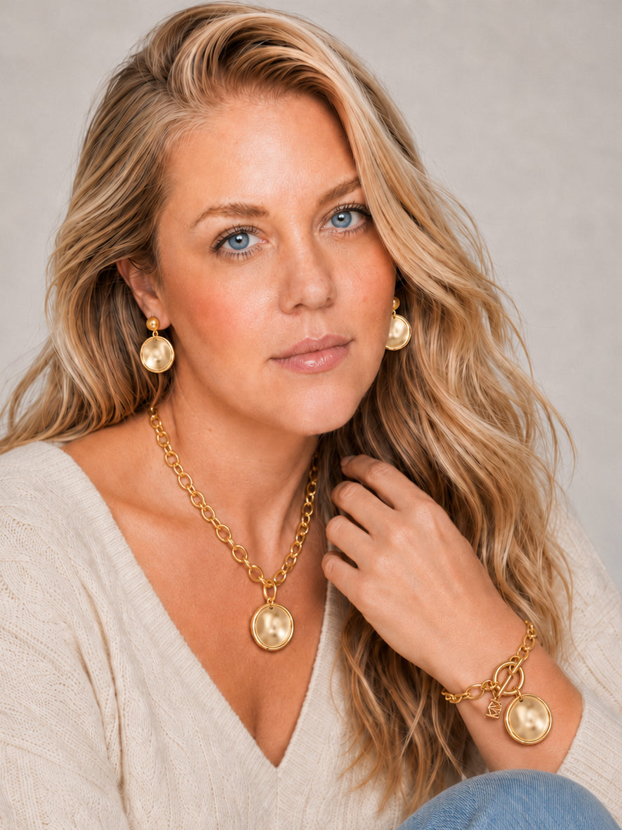 Maren Disc Drop Earring