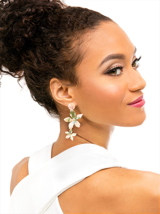 Tropical Torti Floral Earring