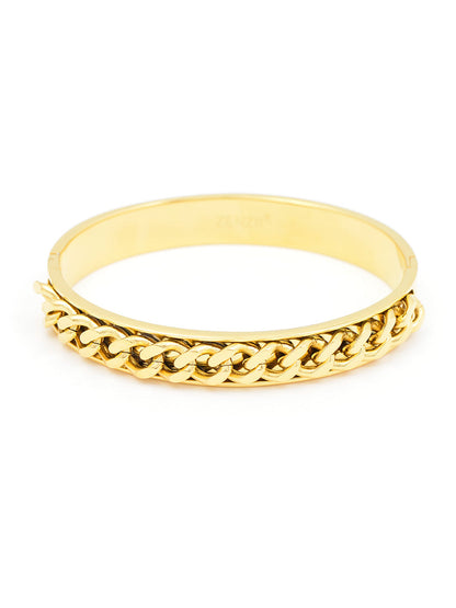 Half Linked Bangle Bracelet