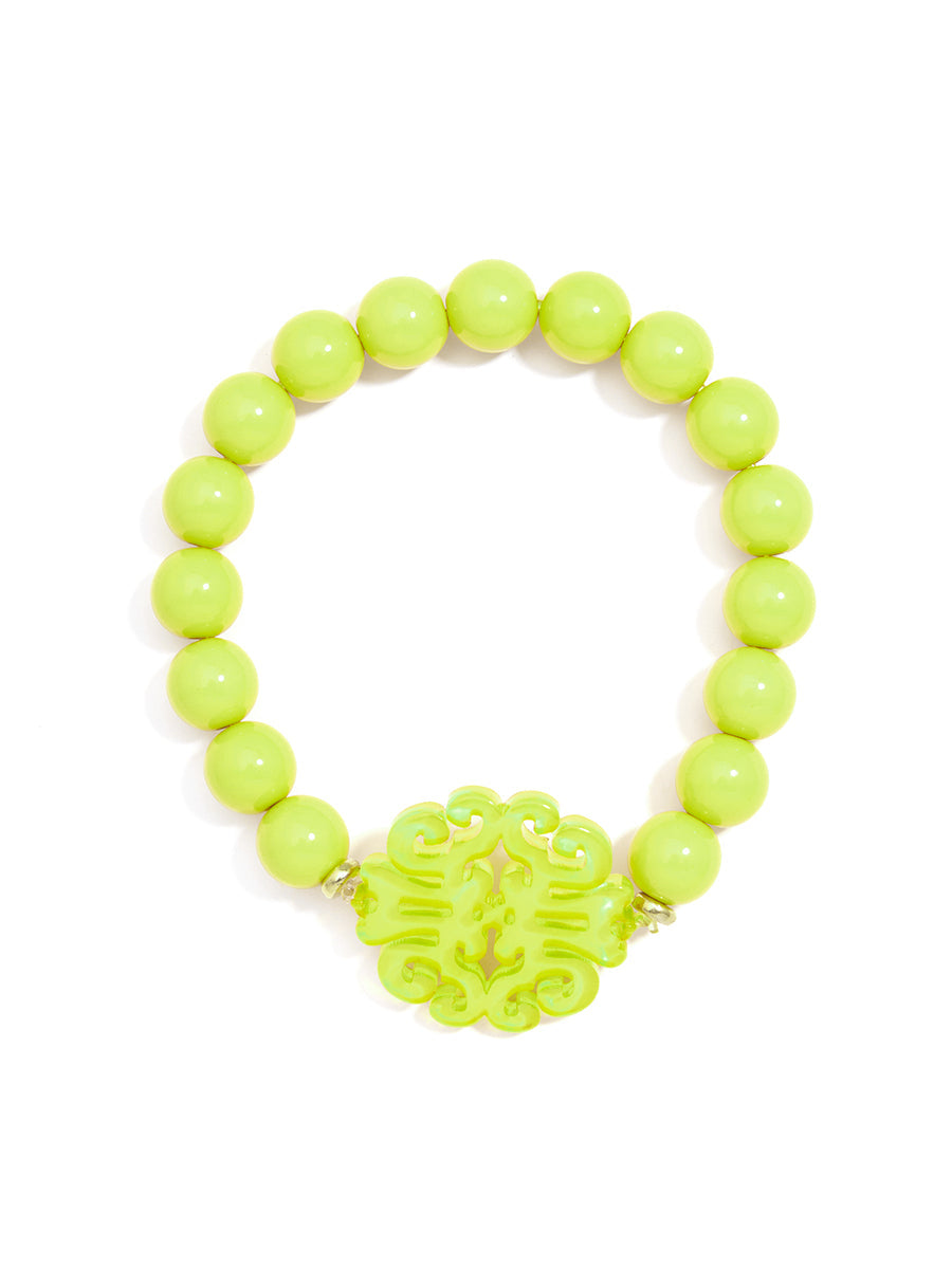 Uptown Swirl Charm Beaded Bracelet