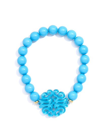 Uptown Swirl Charm Beaded Bracelet