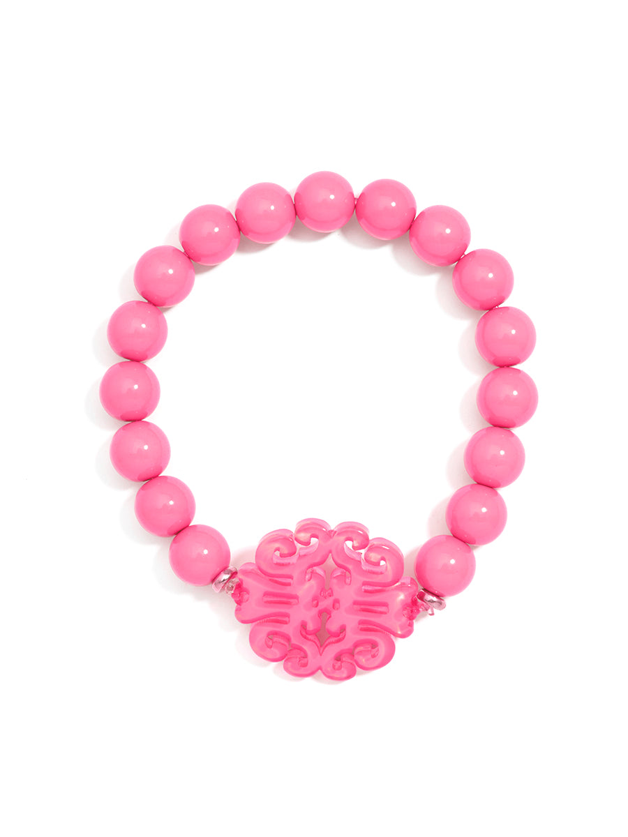 Uptown Swirl Charm Beaded Bracelet
