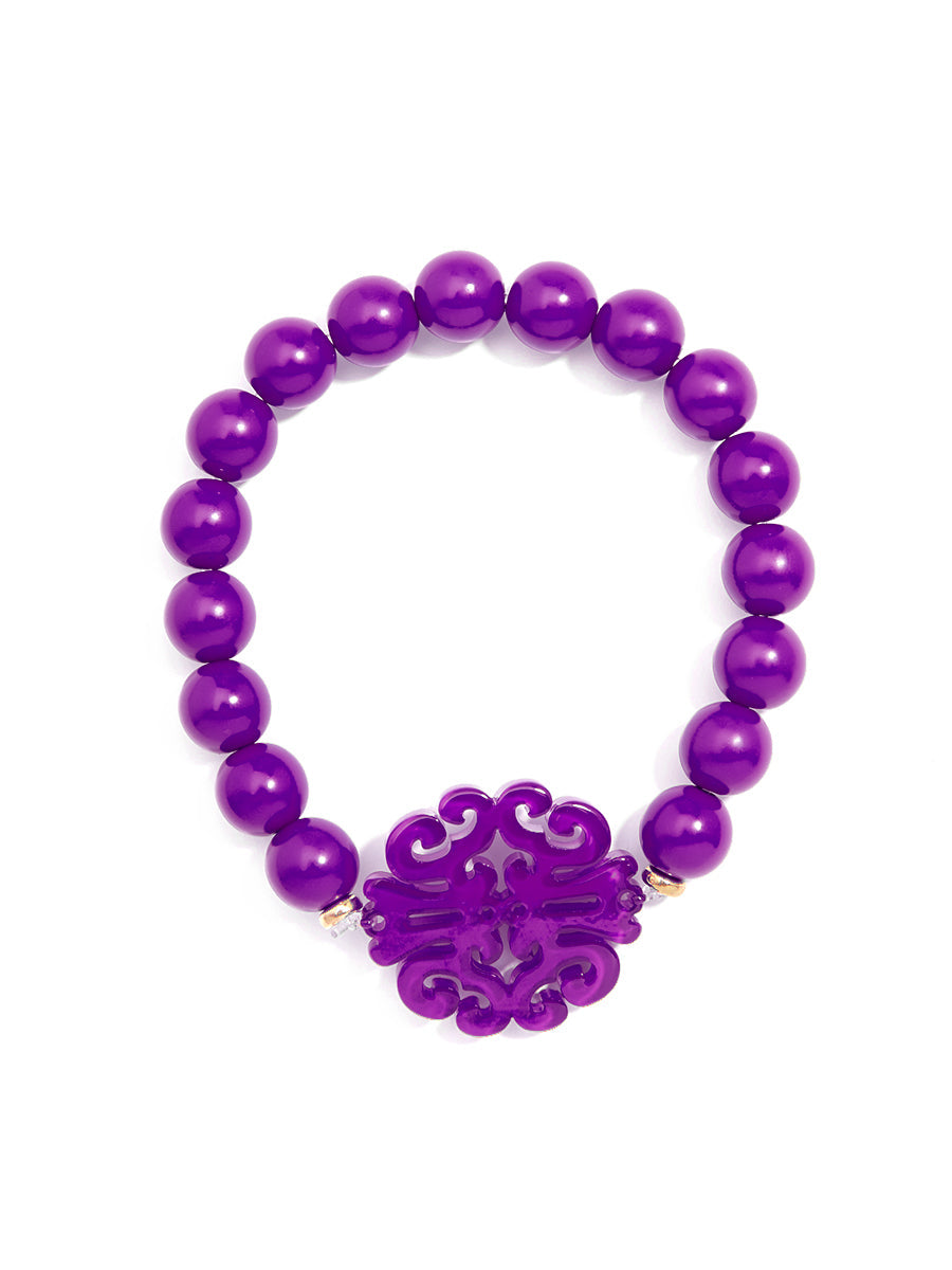 Uptown Swirl Charm Beaded Bracelet
