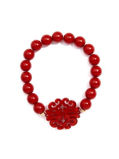 Uptown Swirl Charm Beaded Bracelet
