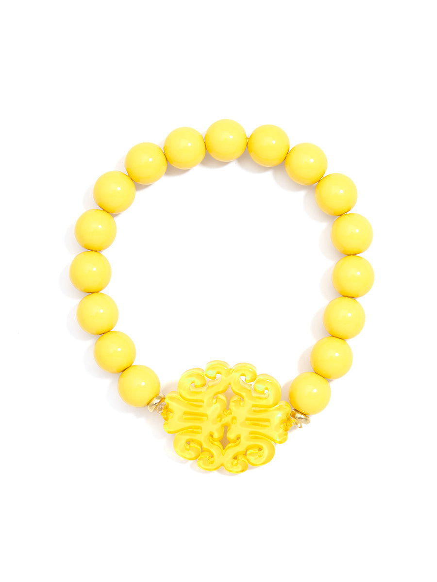Uptown Swirl Charm Beaded Bracelet
