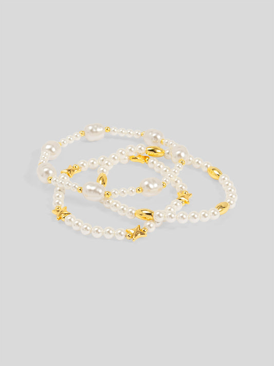 Starcrossed Pearl Bracelet Set (Set of 3)
