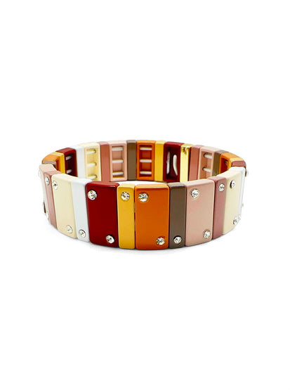 Wide Enamel Crystal Ombre Bracelet