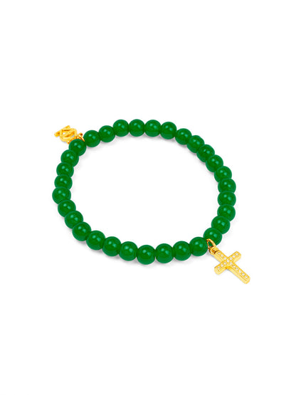 Cross Charm Glassbead bracelet