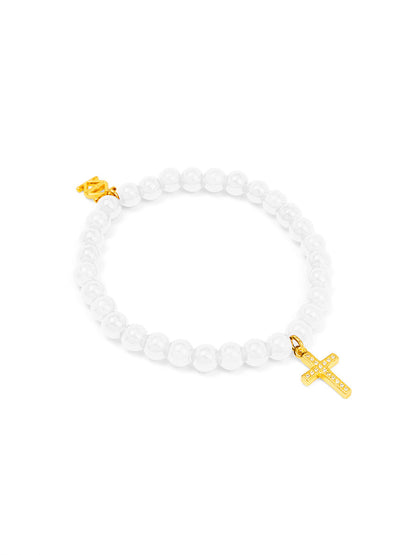 Cross Charm Glassbead bracelet