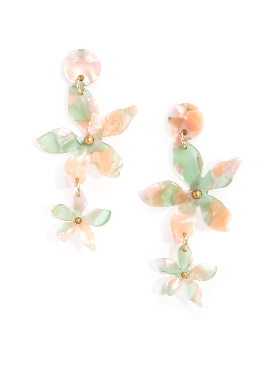 Tropical Torti Floral Earring