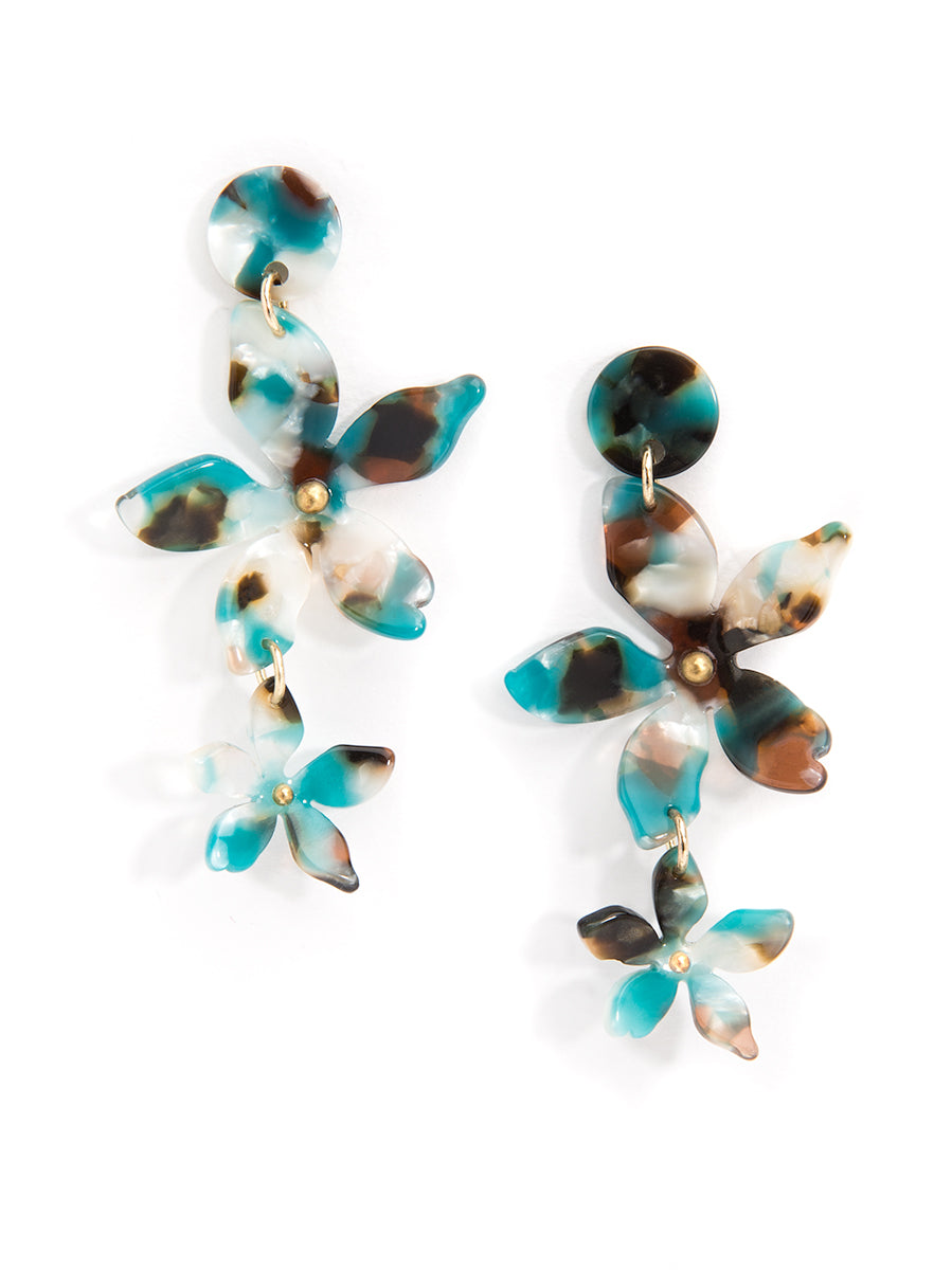 Tropical Torti Floral Earring