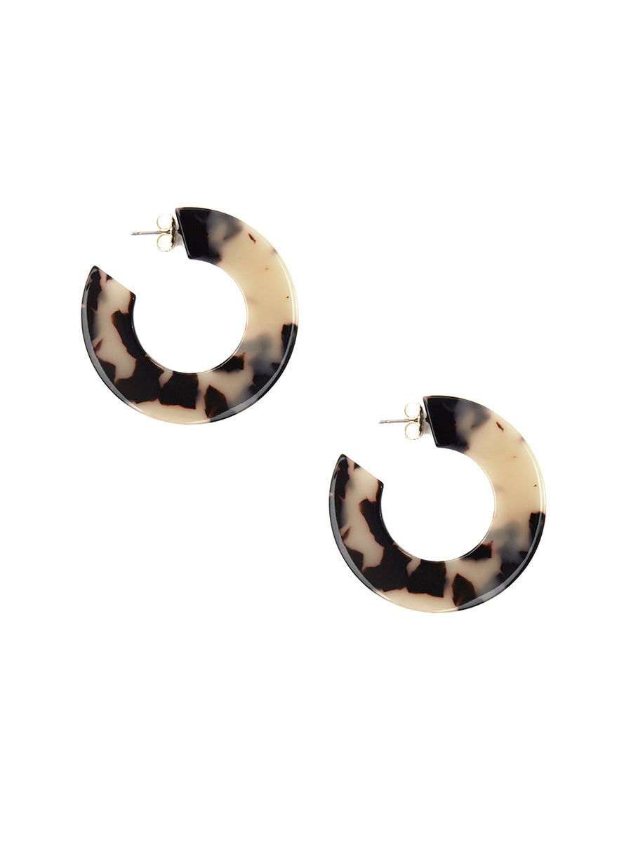 Flat Torti Hoop Earring