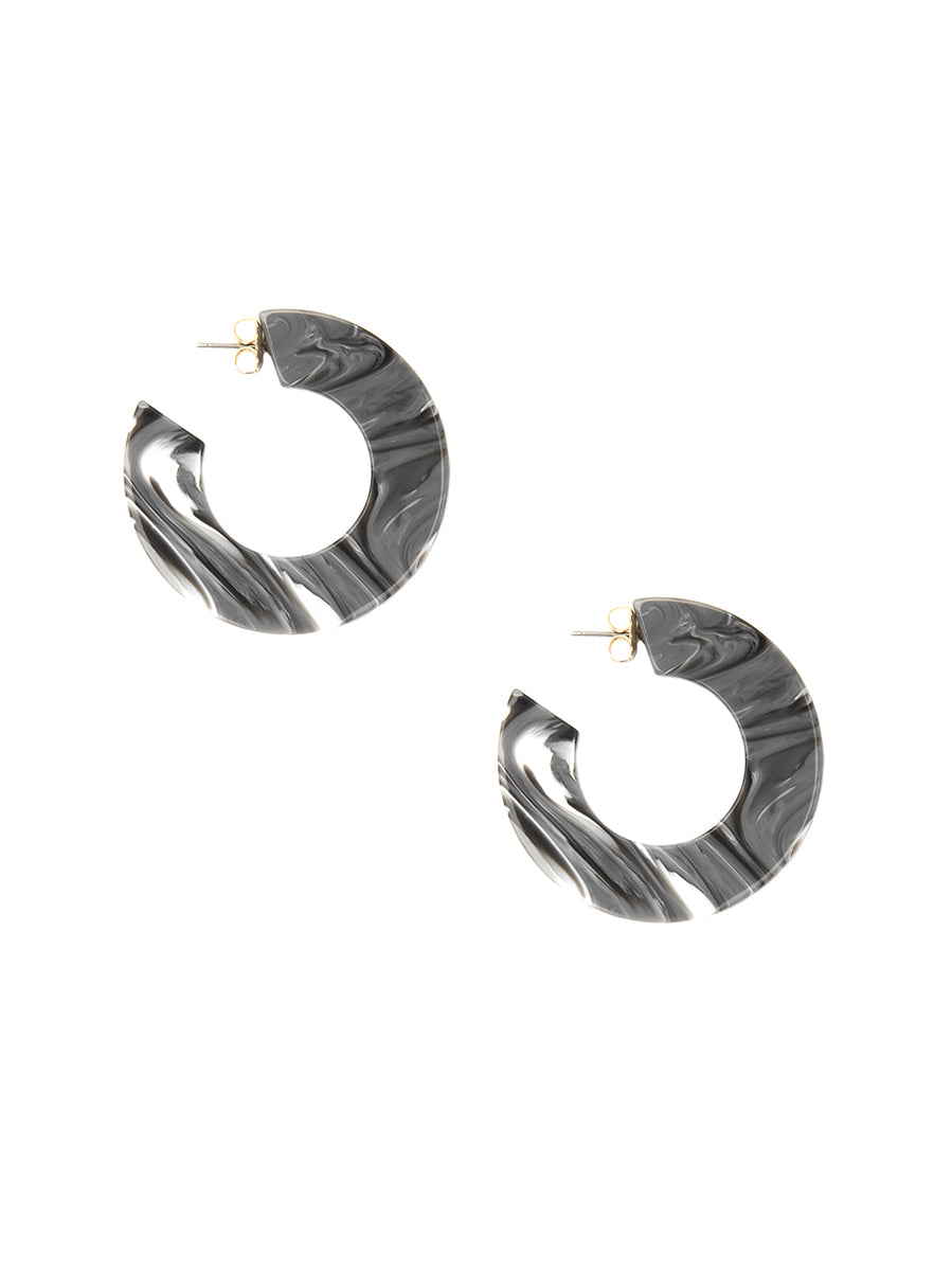 Flat Torti Hoop Earring