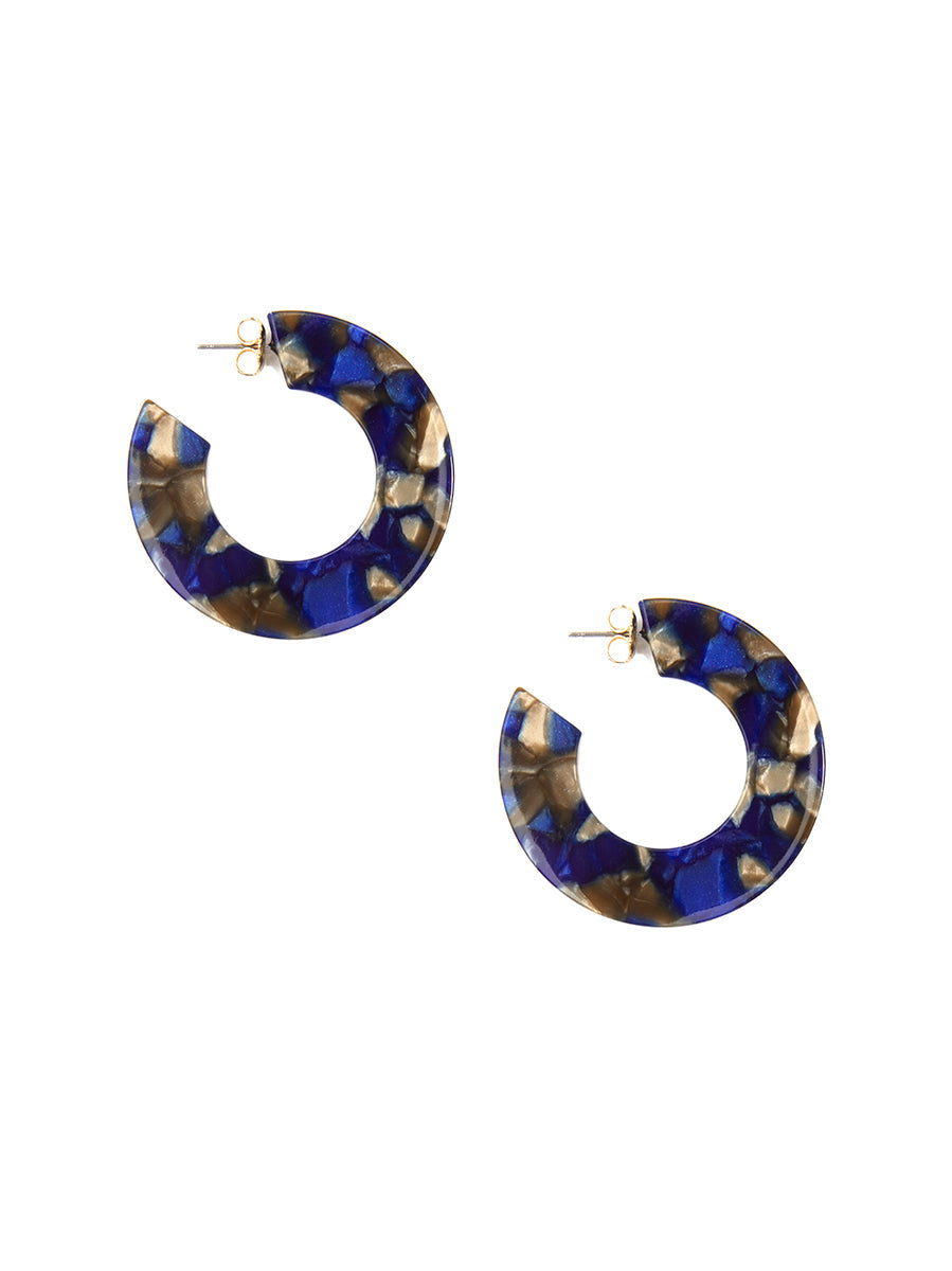 Flat Torti Hoop Earring