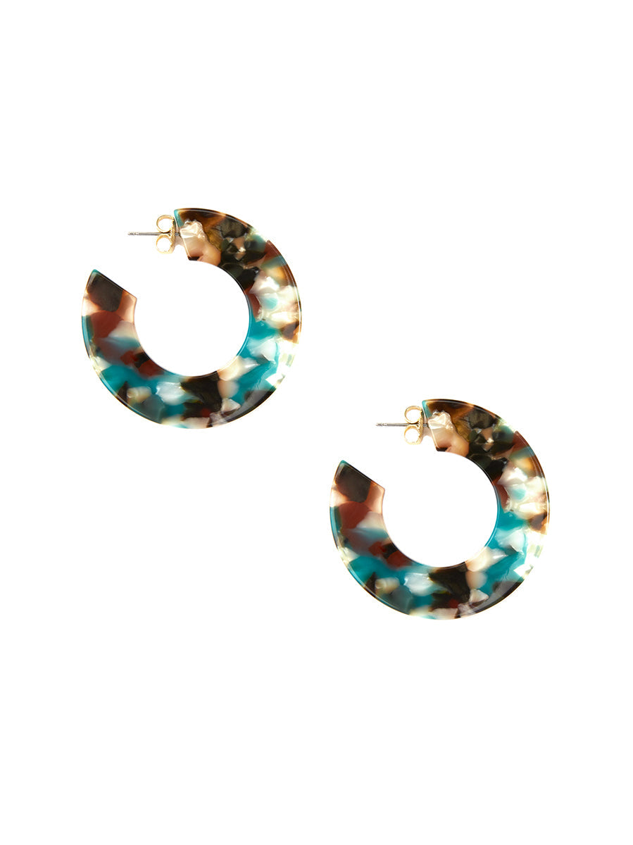 Flat Torti Hoop Earring
