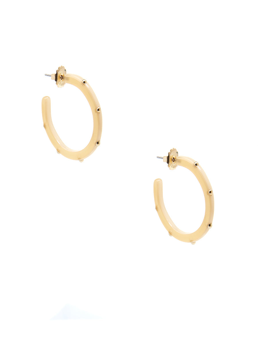 Small Tortoise Studded Hoop Earring