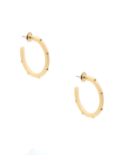 Small Tortoise Studded Hoop Earring