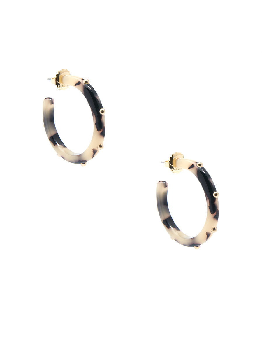 Small Tortoise Studded Hoop Earring