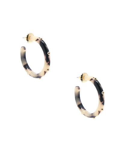 Small Tortoise Studded Hoop Earring