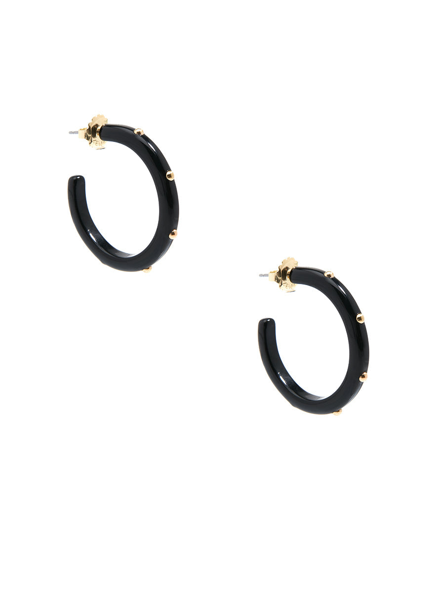Small Tortoise Studded Hoop Earring