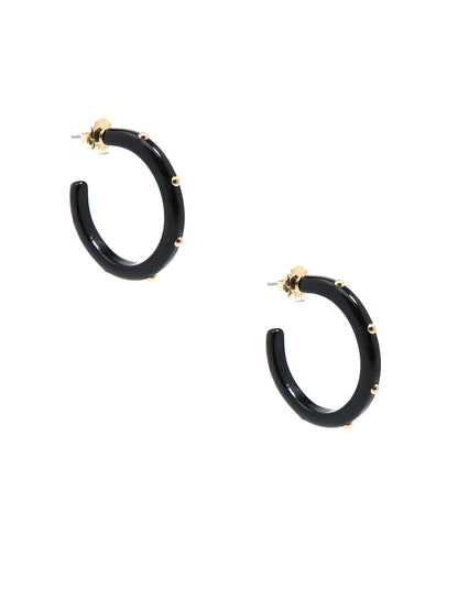 Small Tortoise Studded Hoop Earring