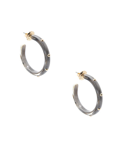 Small Tortoise Studded Hoop Earring