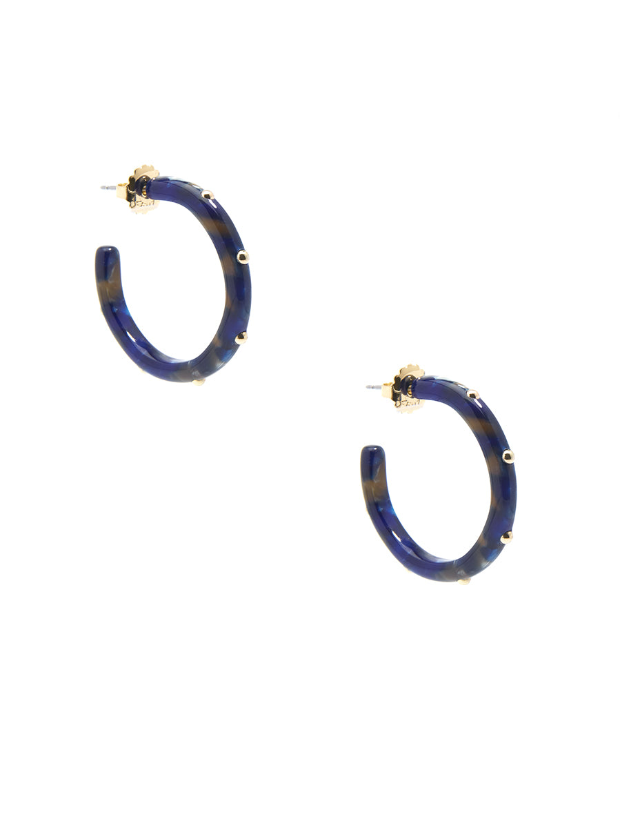 Small Tortoise Studded Hoop Earring