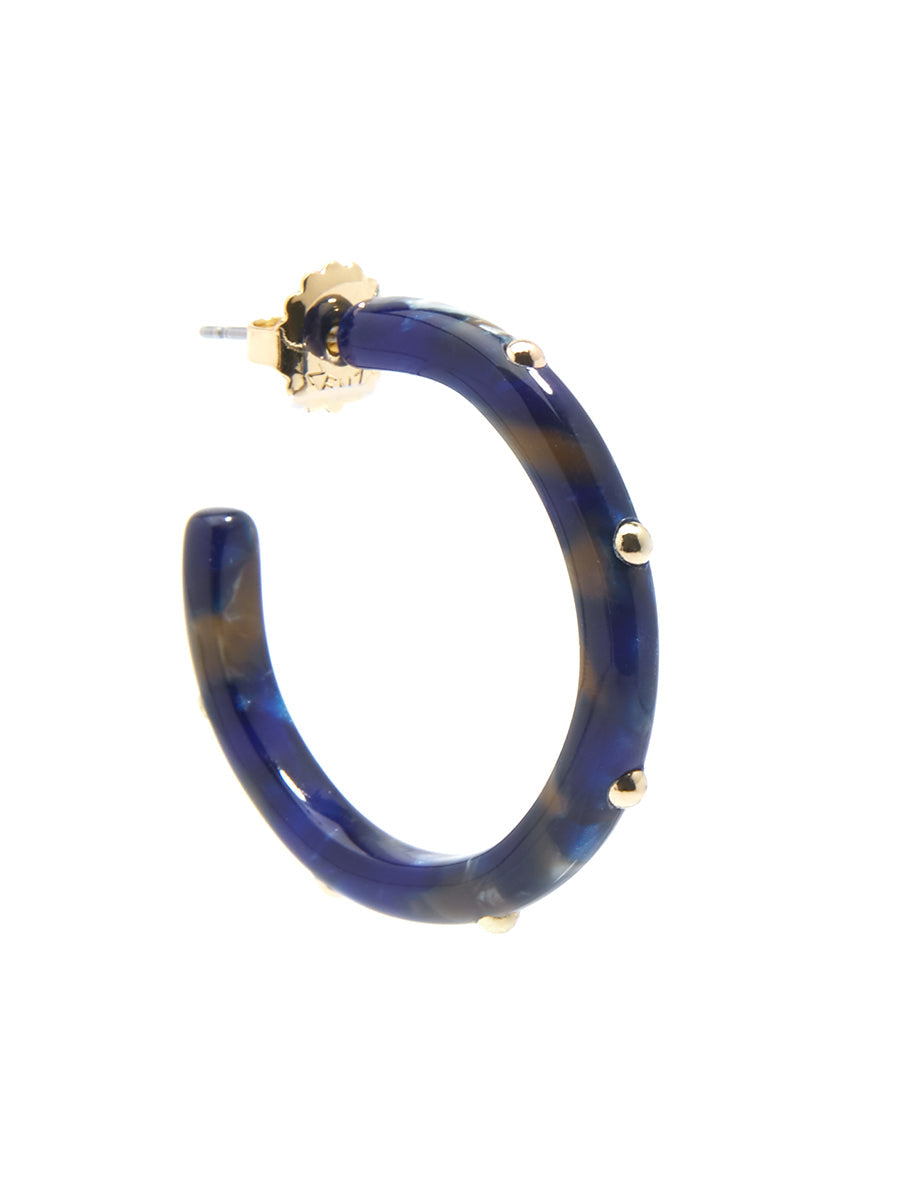 Small Tortoise Studded Hoop Earring
