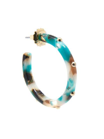 Small Tortoise Studded Hoop Earring