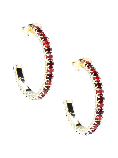 Colorful Crystals Hoop Earring