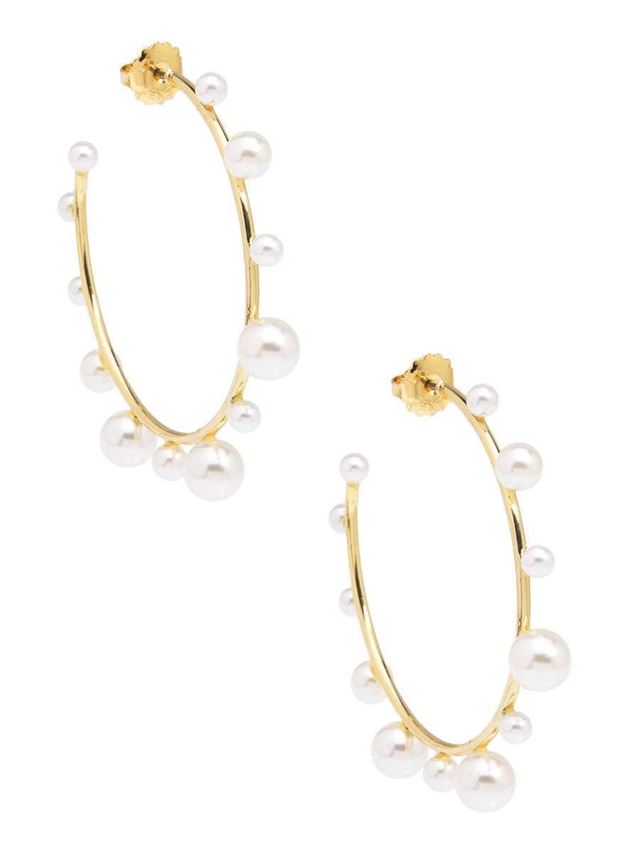 Lucky Pearl Hoop Earring