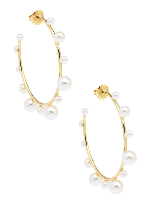 Lucky Pearl Hoop Earring
