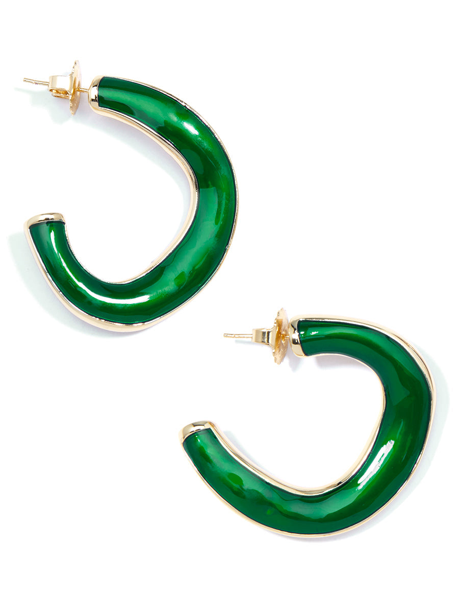 Picture This Enamel Hoop Earring